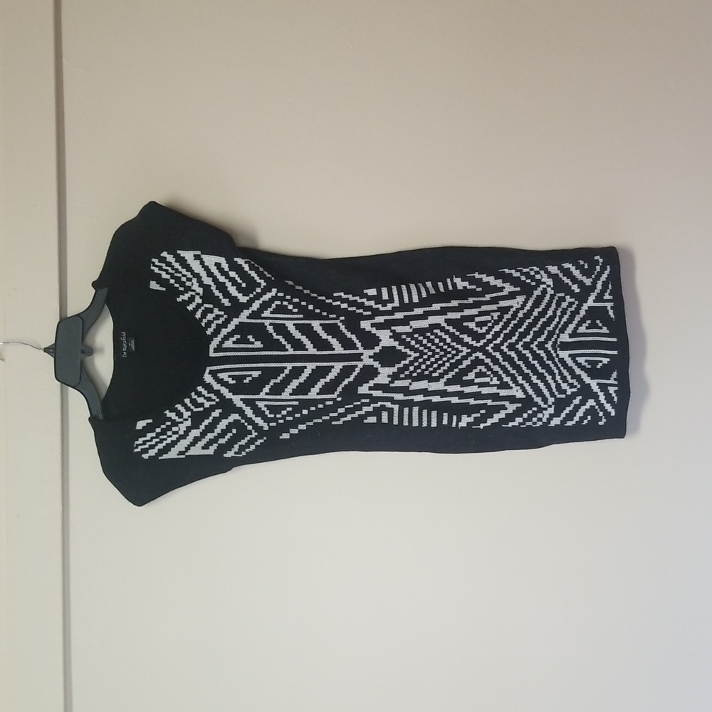 Black and white sweater dress